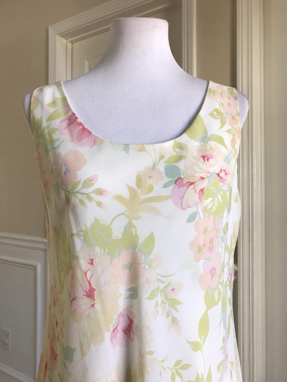 Metaphor Floral Dress Top Blouse Size 10 Tier Relax Long Sleeves Collarless 2PC