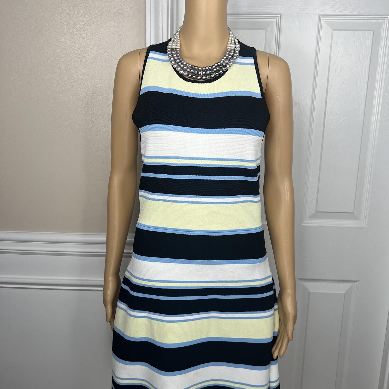 ALC Stretch Knit Dress Size S Multicolor Fit Flare Dorit Striped Sleeveless