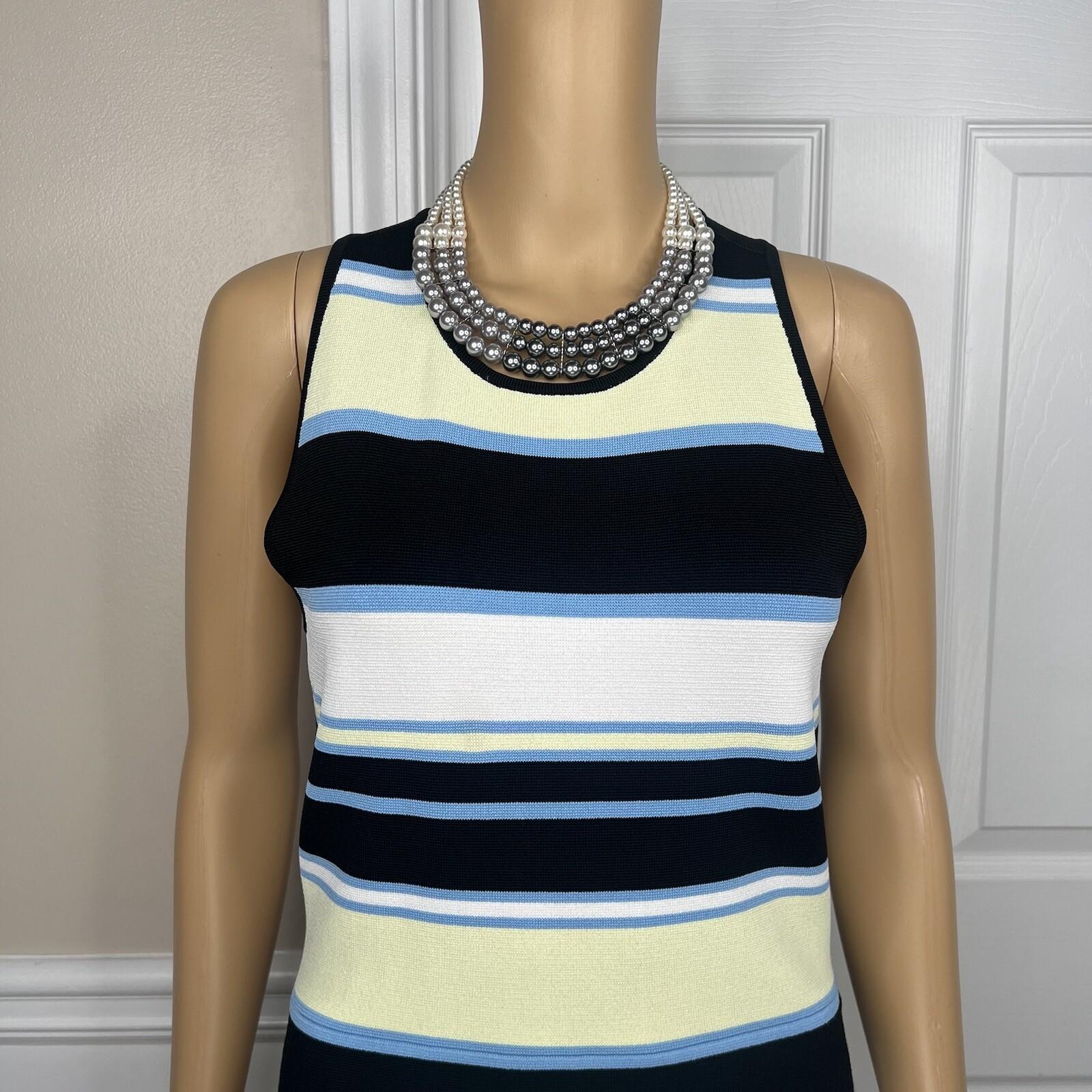 ALC Stretch Knit Dress Size S Multicolor Fit Flare Dorit Striped Sleeveless