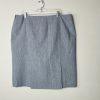 Le Suit Polyester Skirt Suit 18 Blue White Collarless 3/4 Sleeve Pockets 2pc