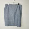 Le Suit Polyester Skirt Suit 18 Blue White Collarless 3/4 Sleeve Pockets 2pc
