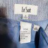 Le Suit Polyester Skirt Suit 18 Blue White Collarless 3/4 Sleeve Pockets 2pc