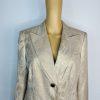 John Meyer Polyester Rayon Metallic Skirt Suit Size 10 Gold Floral Cocktail New