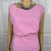 Nina Rossi Polyester Skirt Suit Top Size 22 Pink Ruffle Beaded Lined Women 3PC