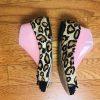 Sam Edelman Women Leather Shoes Size 7M Animal Print Ballet Beaded Slip On Flat