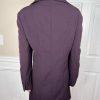 10-4714.jpg Larry Levine Polyester Rayon Spandex Pant Suit 14 Eggplant Wide Leg Lined 2PC