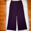 10-4715.jpg Larry Levine Polyester Rayon Spandex Pant Suit 14 Eggplant Wide Leg Lined 2PC