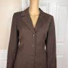 LIZ CLAIBORNE 2PC Brown Viscose Wool Lycra Stretch Flared Career Skirt Suit SZ 4