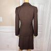 LIZ CLAIBORNE 2PC Brown Viscose Wool Lycra Stretch Flared Career Skirt Suit SZ 4