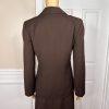 LIZ CLAIBORNE 2PC Brown Viscose Wool Lycra Stretch Flared Career Skirt Suit SZ 4