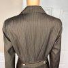LARRY LEVINE Brown Striped Polyester Rayon Lined Career Blazer Size 8