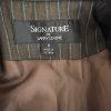 LARRY LEVINE Brown Striped Polyester Rayon Lined Career Blazer Size 8