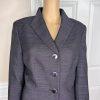 Le Suit Polyester Metallic Skirt Suit Size 14P Purple Black Stand Up Collar 2PC