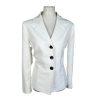 10-474.jpg Suit Studio Polyester Blazer Size 14P White Lined Single Breasted Notch Collar