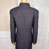 Le Suit Polyester Metallic Skirt Suit Size 14P Purple Black Stand Up Collar 2PC