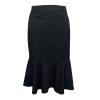 10-4744.jpg Kasper Women Black Polyester Lined Ruffle Knee Length Skirt Size 6