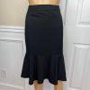 10-4745.jpg Kasper Women Black Polyester Lined Ruffle Knee Length Skirt Size 6