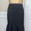 10-4746.jpg Kasper Women Black Polyester Lined Ruffle Knee Length Skirt Size 6