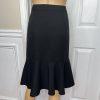 10-4747.jpg Kasper Women Black Polyester Lined Ruffle Knee Length Skirt Size 6