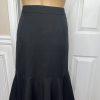 10-4748.jpg Kasper Women Black Polyester Lined Ruffle Knee Length Skirt Size 6
