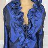 New Nubiano NY 2PC Navy Blue Polyester Ruffle Cocktail Skirt Suit Size 26W
