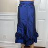 New Nubiano NY 2PC Navy Blue Polyester Ruffle Cocktail Skirt Suit Size 26W