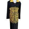 Carissimo Polyester Skirt Suit Top Size 22 Black Gold Collared Cocktail 3PC