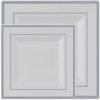 Square Disposable Plates White Silver Rim 50 Pack (25 dinner) (25 salad)