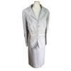 New EMILY Women 2PC Gray Beaded Polyester Lace Lined Skirt Suit Size 18W