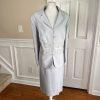 New EMILY Women 2PC Gray Beaded Polyester Lace Lined Skirt Suit Size 18W
