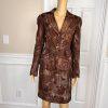 ANTONIO MELANI 2PC Brown Polyester Rayon Lined Tiered Skirt 10 Skirt 8 Abstract