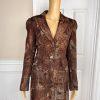 ANTONIO MELANI 2PC Brown Polyester Rayon Lined Tiered Skirt 10 Skirt 8 Abstract