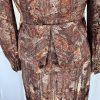 ANTONIO MELANI 2PC Brown Polyester Rayon Lined Tiered Skirt 10 Skirt 8 Abstract