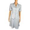 KASPER ASL Wash Blue Beaded Polyester Lined Flare Short Sleeve Skirt Suit SZ 6