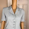 KASPER ASL Wash Blue Beaded Polyester Lined Flare Short Sleeve Skirt Suit SZ 6