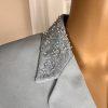 KASPER ASL Wash Blue Beaded Polyester Lined Flare Short Sleeve Skirt Suit SZ 6