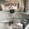 KASPER ASL Wash Blue Beaded Polyester Lined Flare Short Sleeve Skirt Suit SZ 6