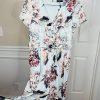 KARL LAGERFELD PARIS Blue Floral Belted Wide Leg Cropped Jumpsuit Size 14