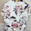 KARL LAGERFELD PARIS Blue Floral Belted Wide Leg Cropped Jumpsuit Size 14
