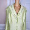 Tahari ASL Luxe Polyester Skirt Suit Size 24W Lemon Green Shawl Collar Lined 2PC