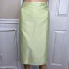 Tahari ASL Luxe Polyester Skirt Suit Size 24W Lemon Green Shawl Collar Lined 2PC