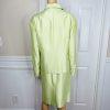 Tahari ASL Luxe Polyester Skirt Suit Size 24W Lemon Green Shawl Collar Lined 2PC