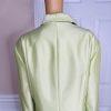 Tahari ASL Luxe Polyester Skirt Suit Size 24W Lemon Green Shawl Collar Lined 2PC