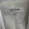 10-483.jpg Suit Studio Polyester Blazer Size 14P White Lined Single Breasted Notch Collar