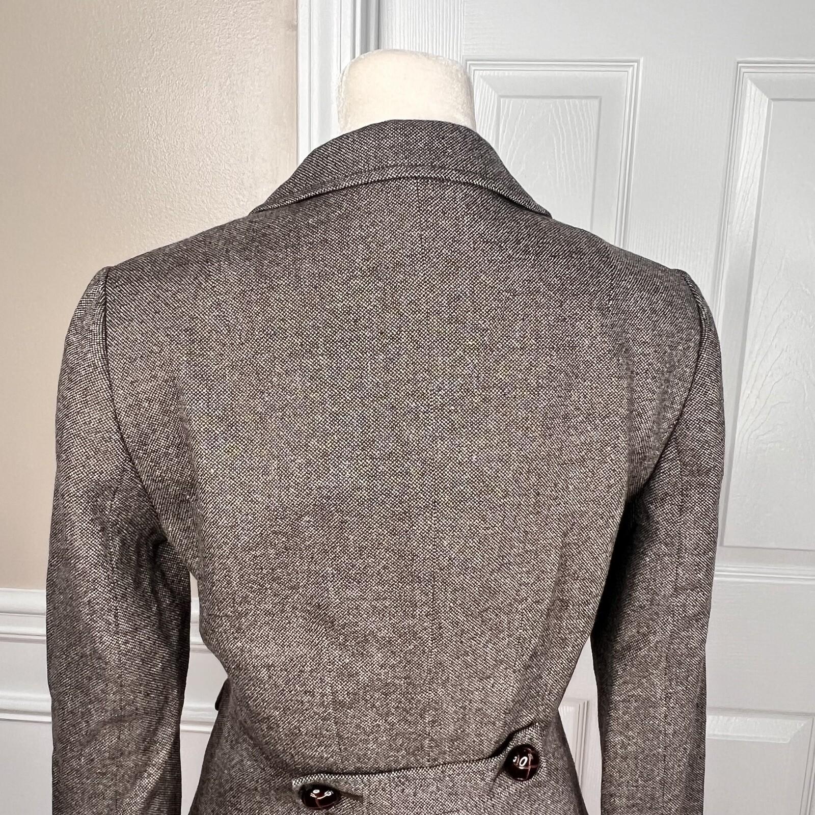 BANANA REPUBLIC Women Brown Wool Rayon Stretch Lined Career Blazer Size 2