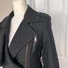 BANANA REPUBLIC Black Metallic Viscose Blend Ruffle Lined Zip Up Blazer Size 2