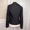 BANANA REPUBLIC Black Metallic Viscose Blend Ruffle Lined Zip Up Blazer Size 2