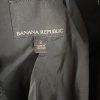 BANANA REPUBLIC Black Metallic Viscose Blend Ruffle Lined Zip Up Blazer Size 2