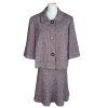 New JOHN MEYER Women Purple Black Polyester Viscose Flared skirt Suit Size 14