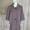 New JOHN MEYER Women Purple Black Polyester Viscose Flared skirt Suit Size 14